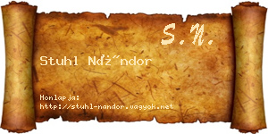 Stuhl Nándor névjegykártya